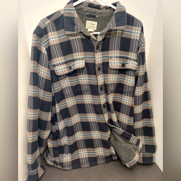 L.L. Bean Other - L.L. LL Bean Traditional Fit Fleece Lined Flannel Plaid Button Down Shirt 298189